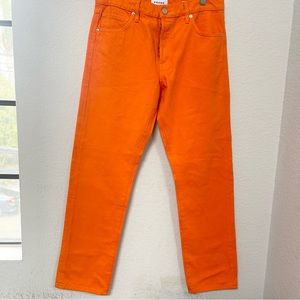 FRAME Le Slouch Jeans Low Rise Straight Leg Orange Crush Size 26